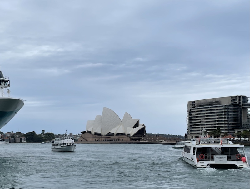 Our first glimpse of the Sydney Opera House ​in Sydney, NSW, Australia