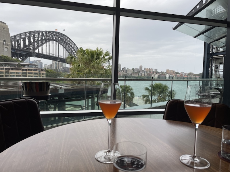 Dinner at Quay, overlooking the Sydney Harbour Bridge and Sydney Opera House, in Sydney, NSW, Australia 