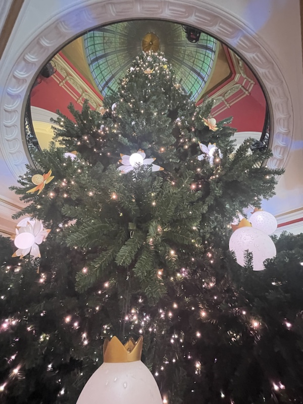The huge Christmas tree in The Queen Victoria Building, Sydney, NSW, Australia
