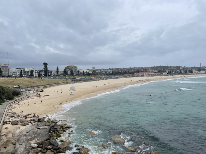 Bondi beach on a cloudy day​ in summer (Sydney, NSW, Australia)