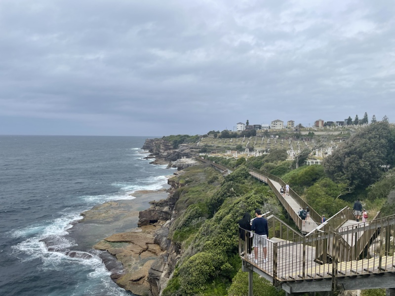 The Bondi to Coogee coastal walk passes by the heritage listed Waverley Cemetery (Sydney, NSW, Australia)
