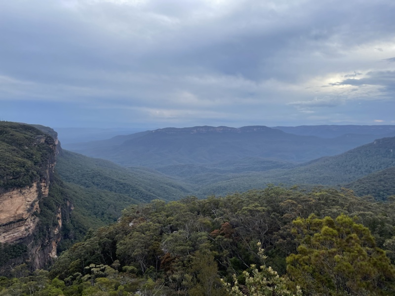 It's an easy 30 minute walk (though with a lot of steps) to Fletchers Lookout, Wentworth Falls​ in the Blue Mountains, near Sydney, NSW, Australia 